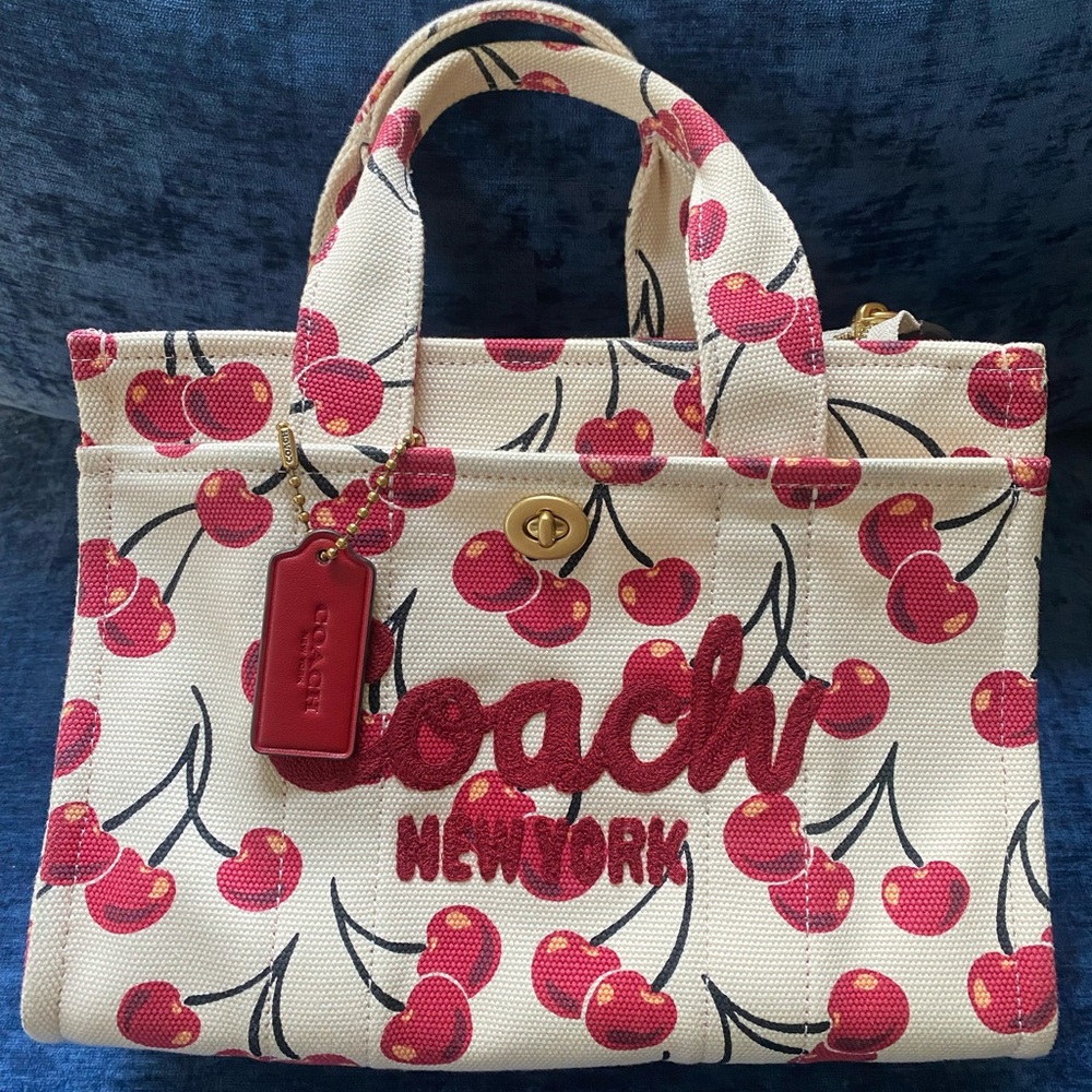 Coach Cargo Tote Bag 26 with Cherry Print